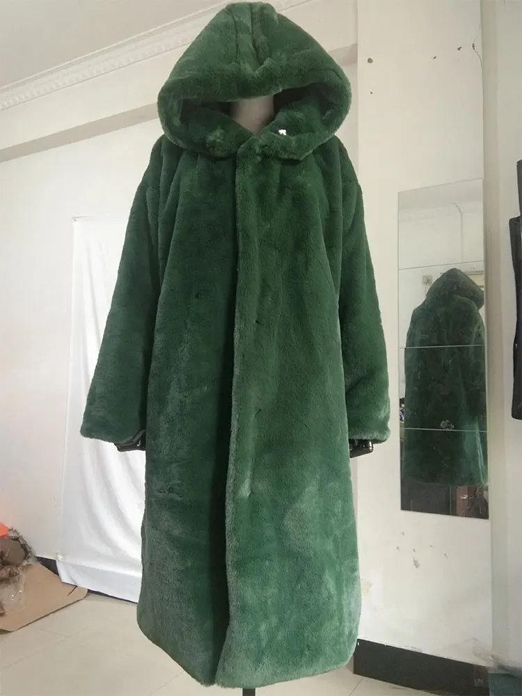 Пальто из искусственного меха зимняя куртка Женская норковая шуба женское Свободное пальто роскошное утолщенное теплое женское длинное плюшевое пальто большого размера