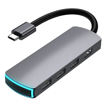 

6 in 1 USB C Laptop Docking Station 3 USB 3.0 + 4K HDMI + TF + SD + Type C Ports Dock USB HUB/Type C Data Hub