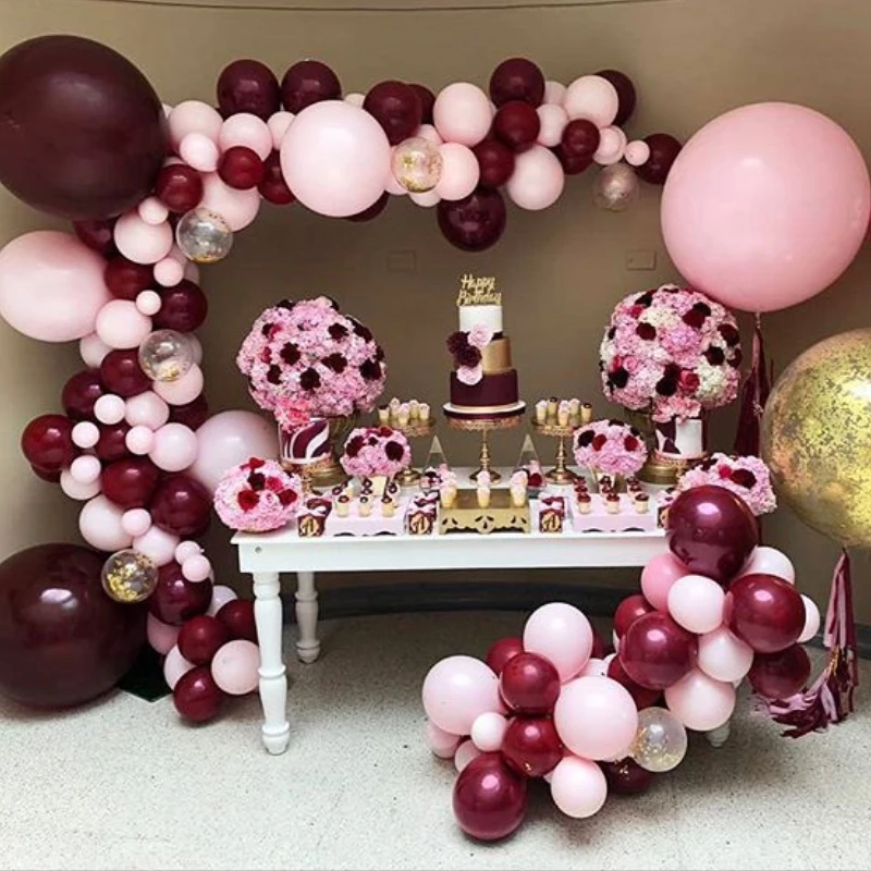 

15pcs Ins Wind Net Red Balloon Chain Ruby red Balloon Chain Balloon Chain Package Birthday Arrangement Balloon Decoration