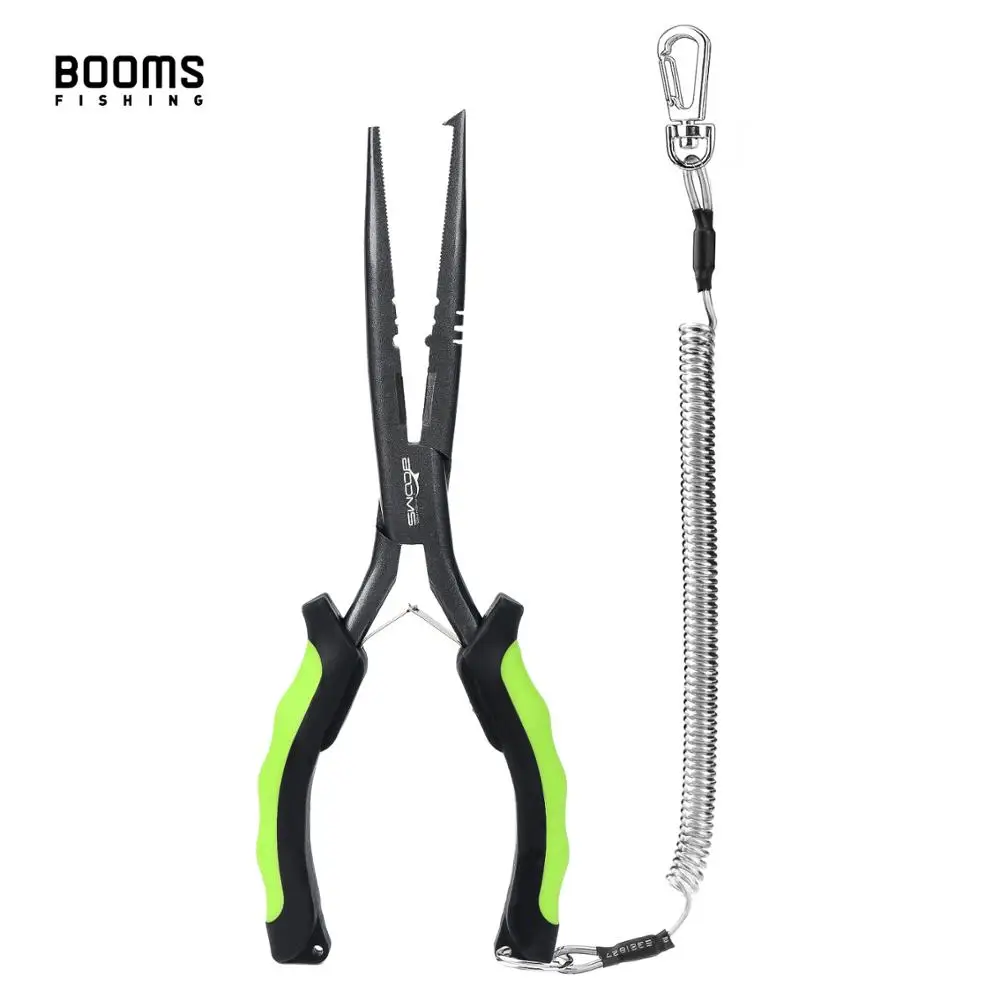 Booms Fishing F03 Fisherman's Fishing Pliers 23cm Long Nose Hook Remover Tools Stainless Steel Gripper Line Cutter Scissors