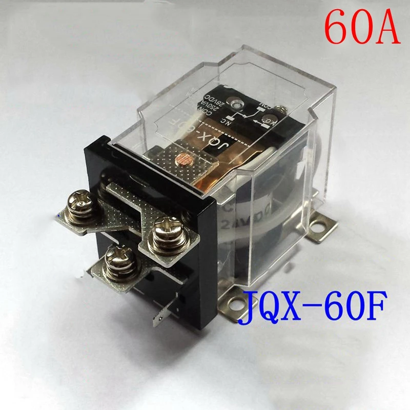 

1pcs Jqx-60f / 1z 60A high power relay 12V 24V bumper car 220V high current replaces 40f-58f-63f relay