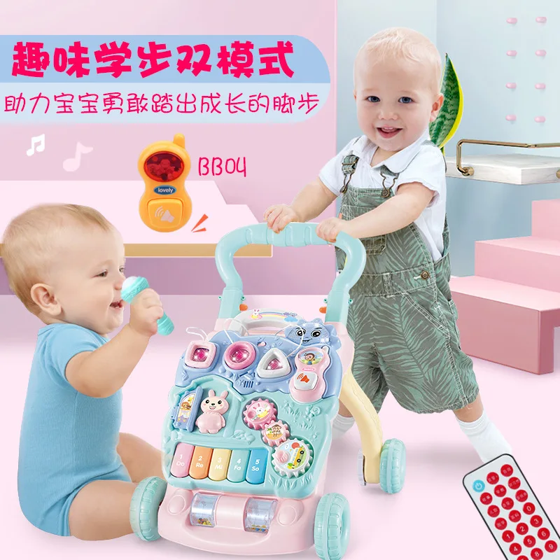 

Baby Toddler Cart Multi-functional Anti-Falling 0-1-Year-Old with Remote Control Microphone Infant Walker Toy Car
