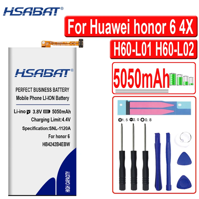 HSABAT Новый 5050mAh HB4242B4EBW мобильный телефон аккумулятор для Huawei honor 6 4X 7i che2 l11 H60 L01 L02 L11