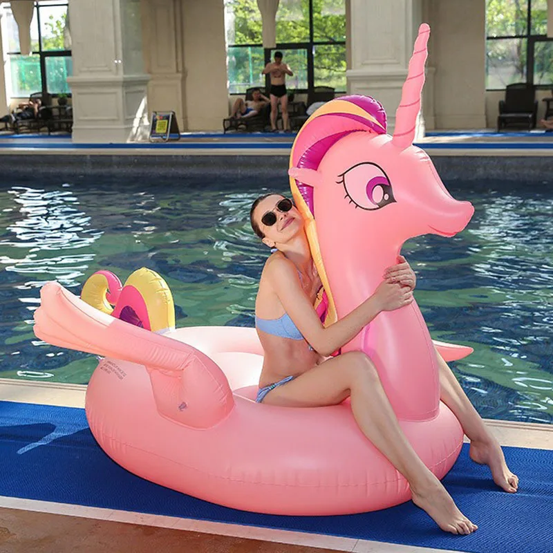 

Inflatable Water Pink Flying Unicorn Riding Factory a Large Amount Production My Little Dolly Unicorn Floating Row