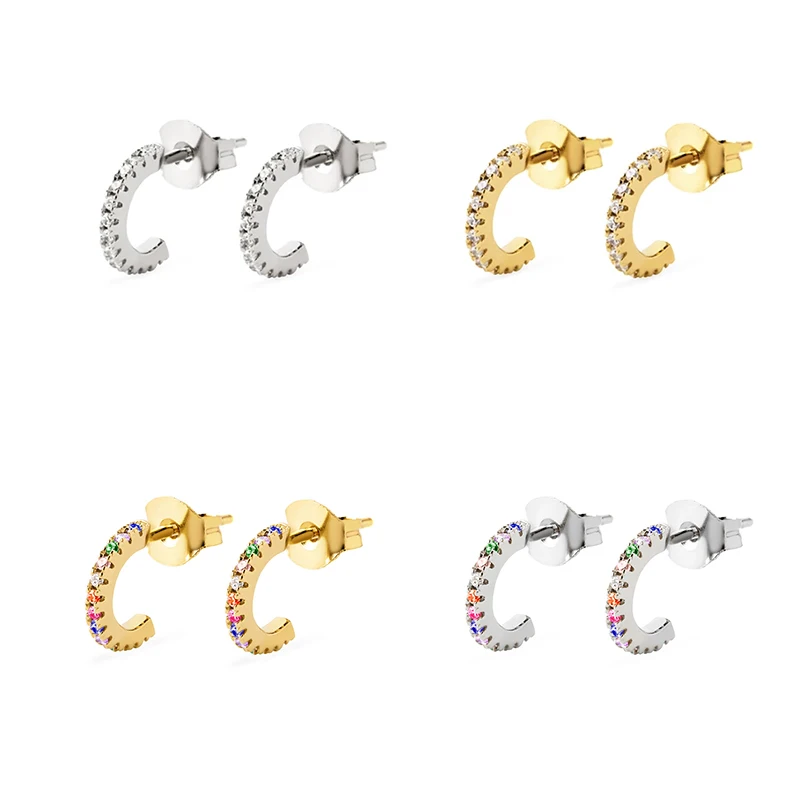 Роскошные серьги с кристаллами и цирконием, Стерлинговое Серебро 925 пробы, радужные камни, ювелирные изделия, романтические серьги-гвоздики в стиле бохо для женщин и девушек A30