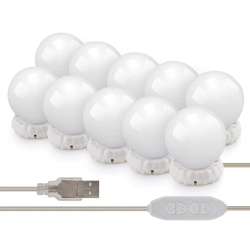 

Vanity Mirror Lights Kit DIY 3 Color LED Dimmable/Removable Light Bulbs Lighting Fixture Strip for Makeup Vanity Table Set in Dr