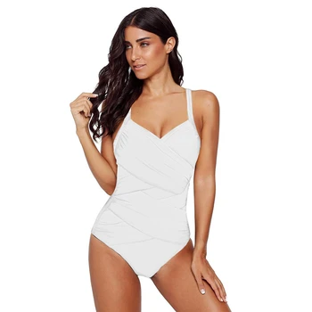

Sexy V Neck Cross Wrap One Piece Swimsuit for Women Hot Ladies Spaghetti Strap One Piece Bathing Suits Plus Size
