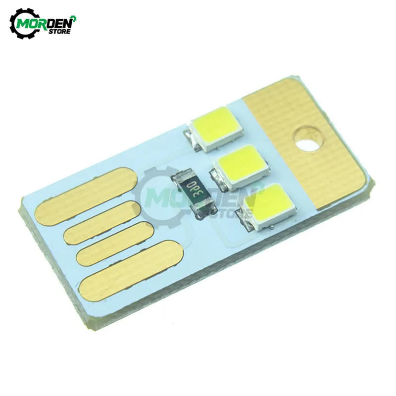 Mini LED Night Light 5PCS Pocket Card USB Power 0.2W Bulb Book Light For Laptop PC Powerbank