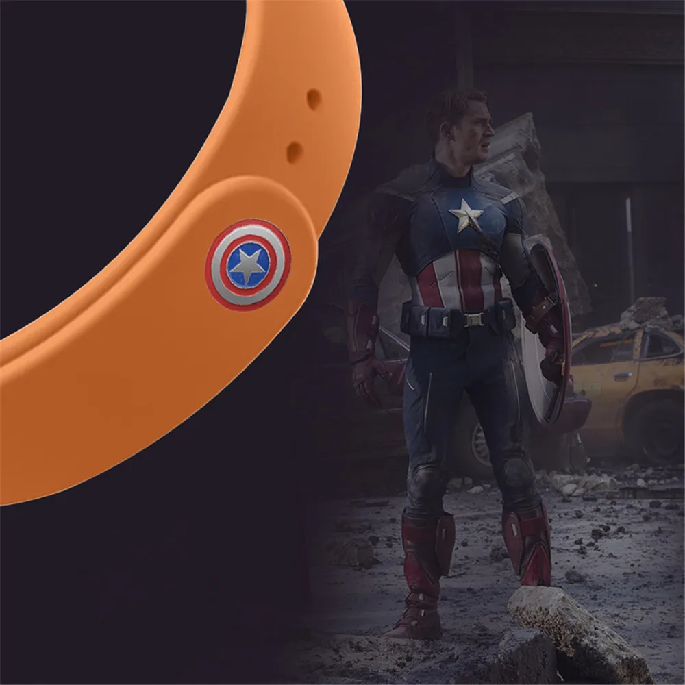 Силиконовый ремешок для часов для xiaomi mi band 4 3 NFC New Marvel Мстители тема ремешок для M3 M4 спортивный запасной браслет ремешок