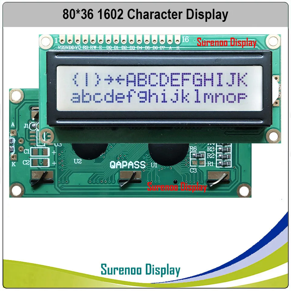 1602 paralelo Lcd Módulo Amarillo de retroiluminación 16x2