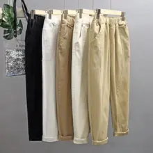 Obrix Womens Casual Lightweight Trousers Mid Waist Crop Straight Streetwear Summer Trousers