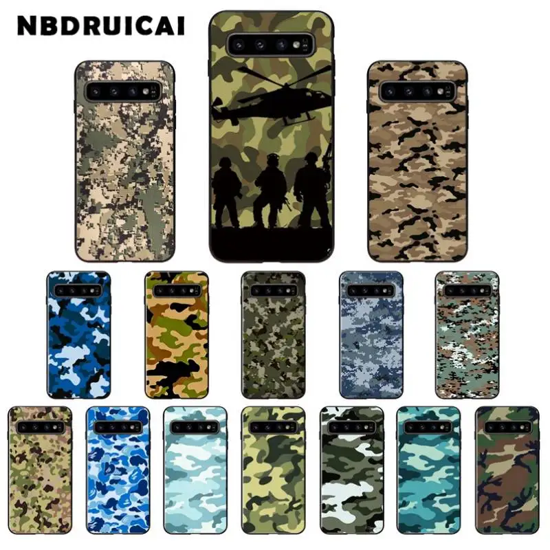 

NBDRUICAI Army Green Camouflage High Quality Phone Case for Samsung S9 plus S5 S6 edge plus S7 edge S8 plus S10 E S10 plus