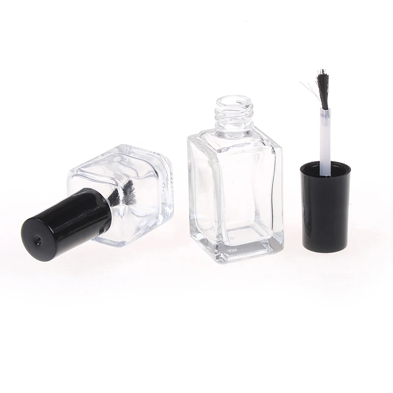 1PC empty Transparent Glass Nail Polish Bottle Empty With A Lid Brush Cosmetic Containers Bottles with | Красота и здоровье