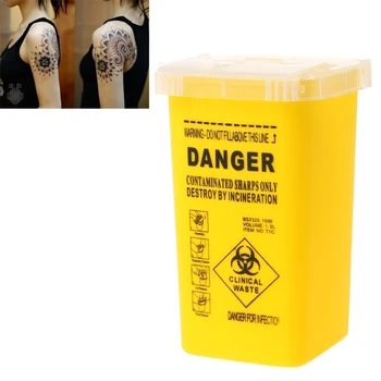 

Tattoo Plastic Sharps Containers Needles Disposal 1L Waste Box 28TA