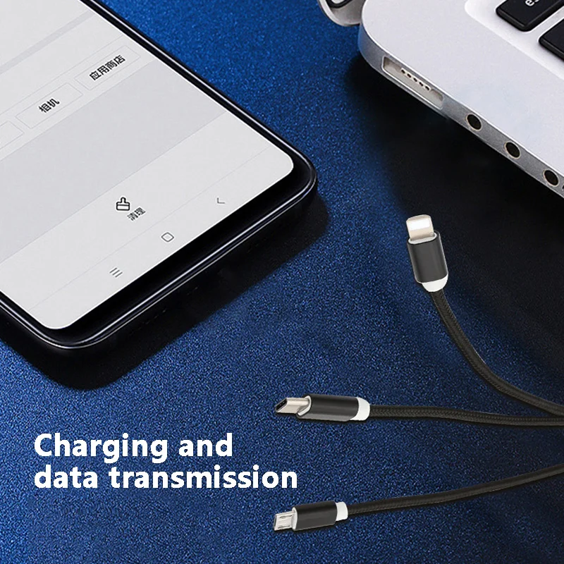 Cafele USB 3 в 1 кабель 1,2 м нейлоновый одноразъемный провод для передачи данных для IPhone X Xs Max Xiaomi Mi9 samsung huawei Зарядное устройство USB шнур