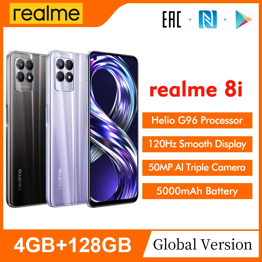 Смартфон глобальная версия realme 8i 6 &quot120 Гц FHD + 4/6 ГБ 64/128 Helio G96 аккумулятор 5000 мАч 18