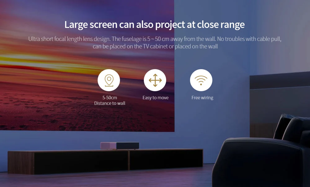 Xiaomi Mijia лазерный проектор Ультра короткий Throw 5000Lums 3000: 1 T968 Cortex-A53 4 ядра 16 Гб 4K Android 6,0 ALPD3.0 английская версия