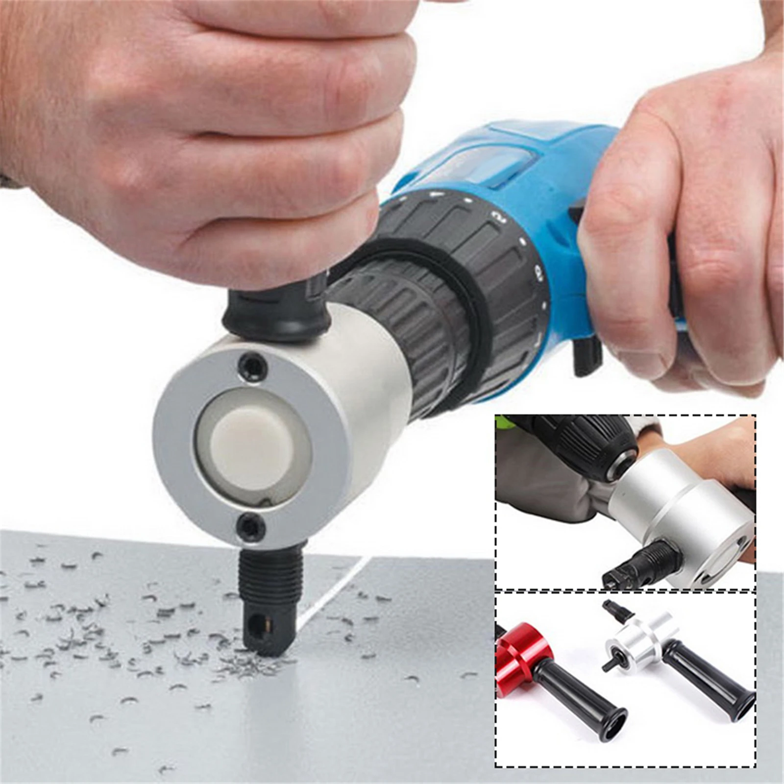 

Metal Nibbler Cutter Double Head Sheet Nibbler Hole Saw Cutter Drill Attachment Plate Open Hole Drill For Cutting Iron Steel