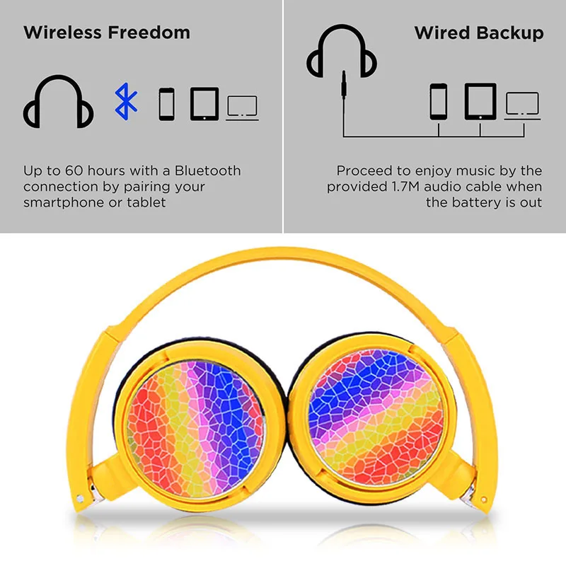 Qearfun Bluetooth 5,0 наушники трещины стиль на ухо гарнитура Беспроводные наушники с микрофоном для iPhone 11 samsung huawei
