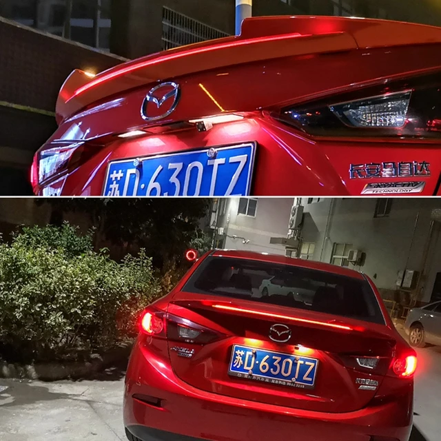 Hot new ABS plastic with LED brake light color tail box wing spoiler auto  parts suitable for Mazda 3 Axela sedan 4 doors 14-17UP - AliExpress