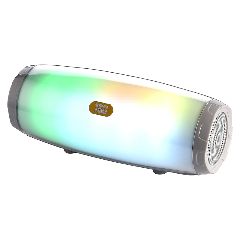 TG портативная колонка bluetooth 10W стерео колонки поддерживать FM радиоприемник USB LED Блютус колонка 3D акустическая система - Цвет: TG165 GRAY