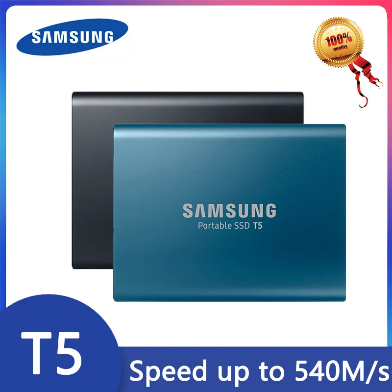 Samsung T5 500 GB USB 3.1 Gen 2 (10 Gbps, Type-C) External Solid