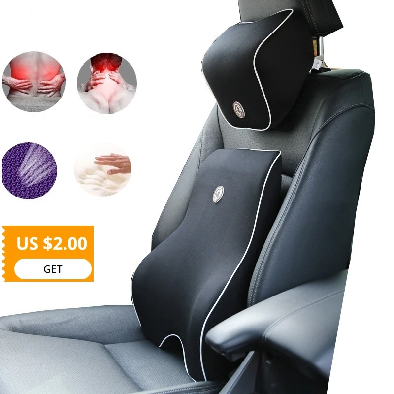 自動クッション車の枕ランバーサポート腰車のシートサポート首枕の低反発腰痛枕 Seat Supports Aliexpress