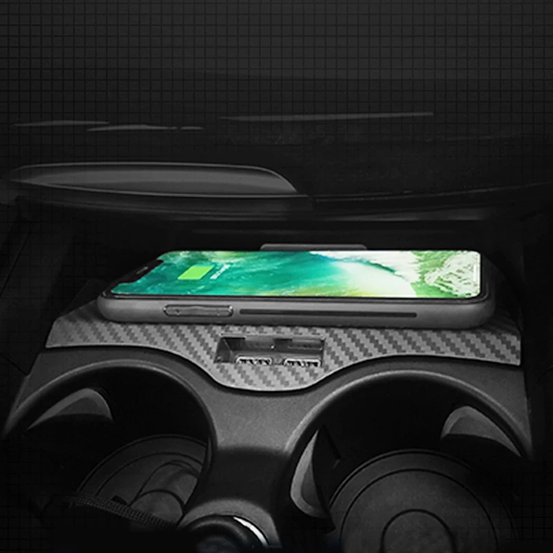 

Carbon fiber car wireless qi charger wireless mobile charger charging case accessories for BMW 5 6 Series G30 G38 GT 525li 530li
