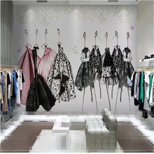 Профессиональные пользовательские обои абстрактная ретро ручная роспись красоты одежда фон для магазина украшения стен