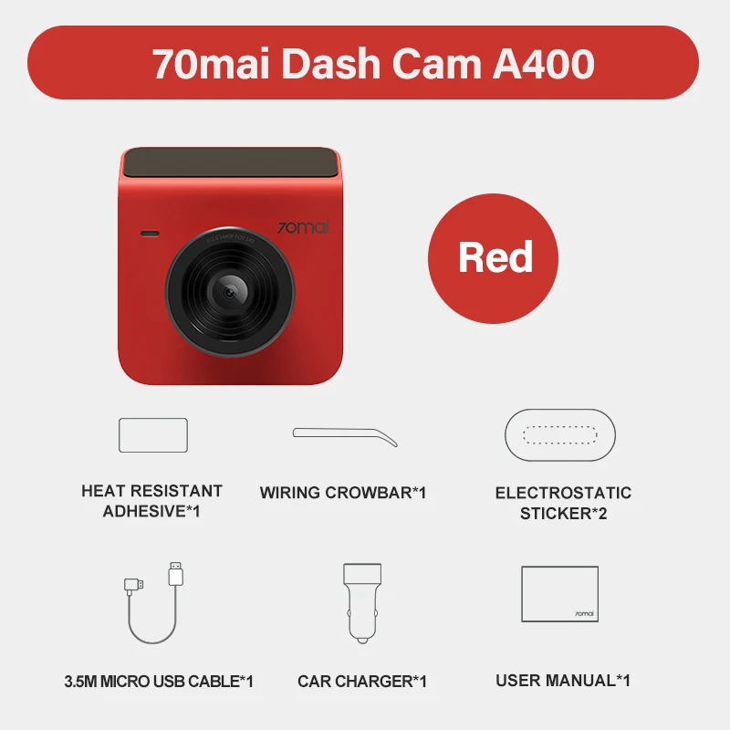 dash cam mirror Global Version 70mai Dash Cam A400 Recorder 1440P Resolution Car DVR Night Vision Back Sight APP Control Mini Car Camcorder dvr dash camera DVR/Dash Cameras