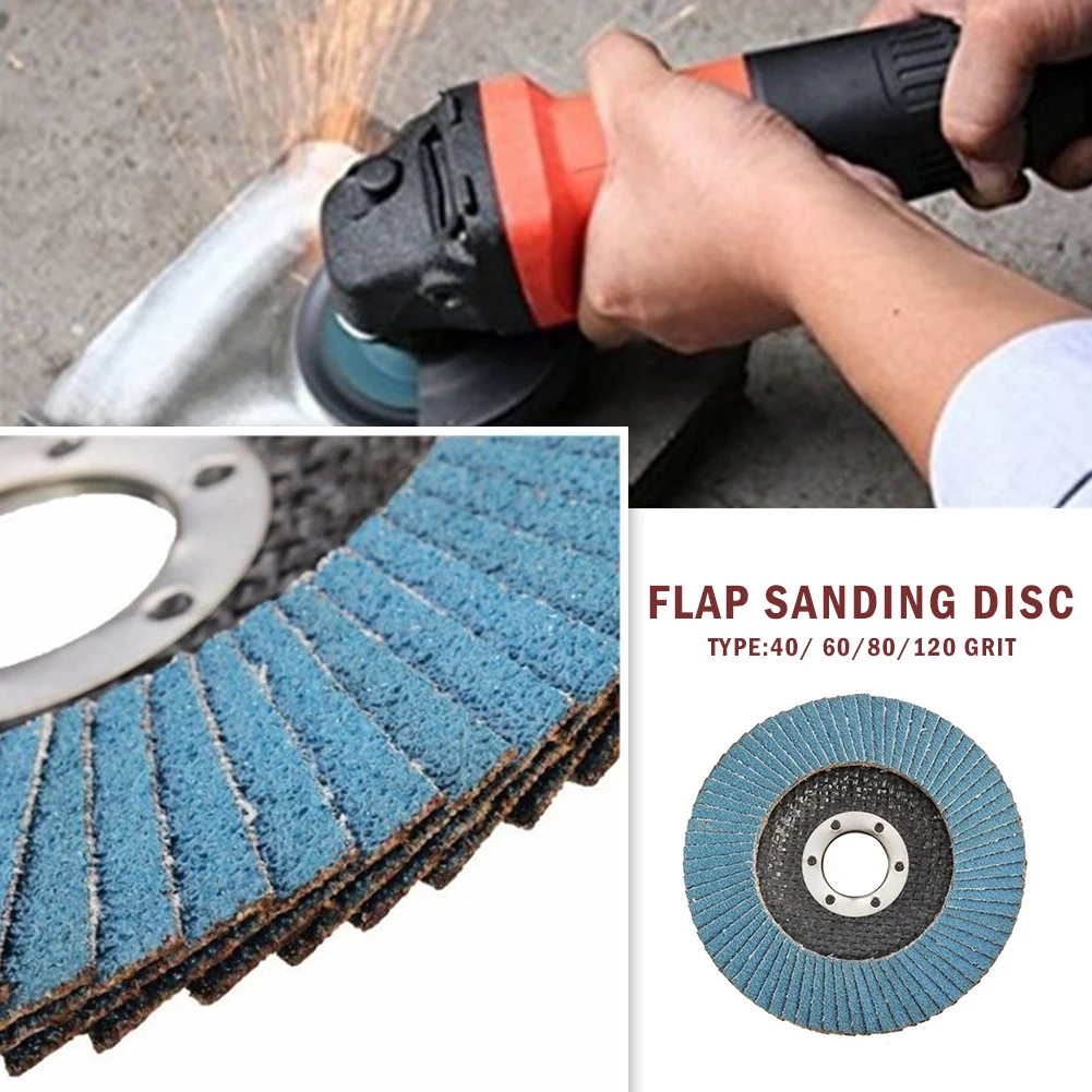 Pcs 45'115MM Metal Sanding Flap Discs Angle Grinder Wheels Blades 406080120 Grit Professional Flap Discs Dependable
