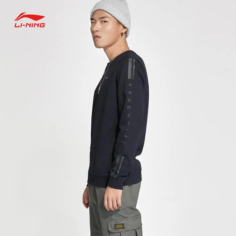 Li Ning мужской тренировочный свитер из 60% хлопка с подкладкой 40% полиэстера удобные