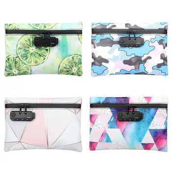 

Smoking Smell Proof Bag Leather Tobacco Pouch With Combination Lock For Herb Odor Proof Stash Container Case Storage Waterproof