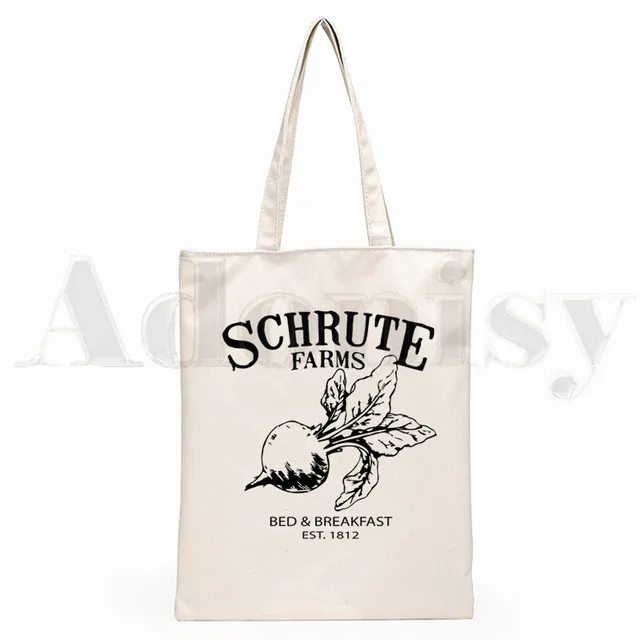 The Office TV Show Dunder Mifflin Paper Company Shoulder Canvas Bags Large Capacity College Harajuku Handbag Women Shopping Bag O