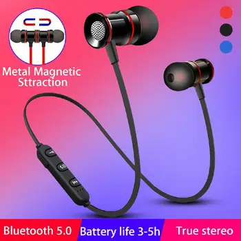 

Magnetic Wireless Bluetooth 5.0 Earphones Waterproof Sports Headset Stereo Bass Headphones Earbuds With Mic For Xiaomi iphone