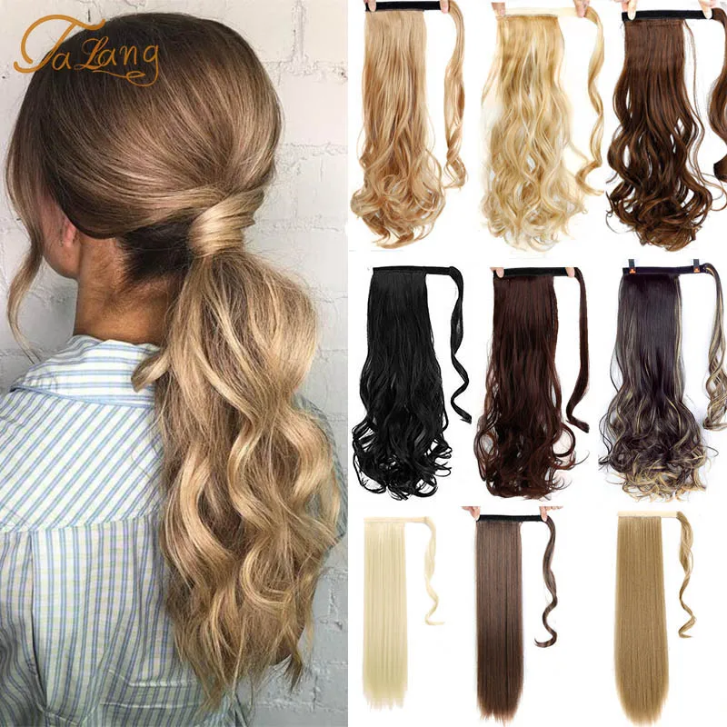 TALANGSyntheticHairpieceWavyLongPonytailWraponClipHair