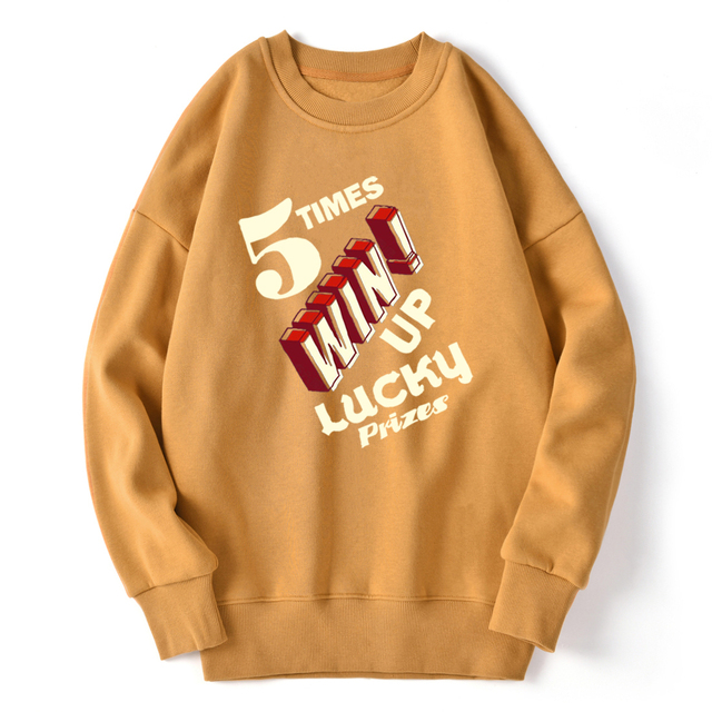 Times Win Up Lucky Sweatshirt For Mens Streetwear Fashion Hoody Hipster Outwear Pullovers Autumn Hip Hop Moletom Masculino
