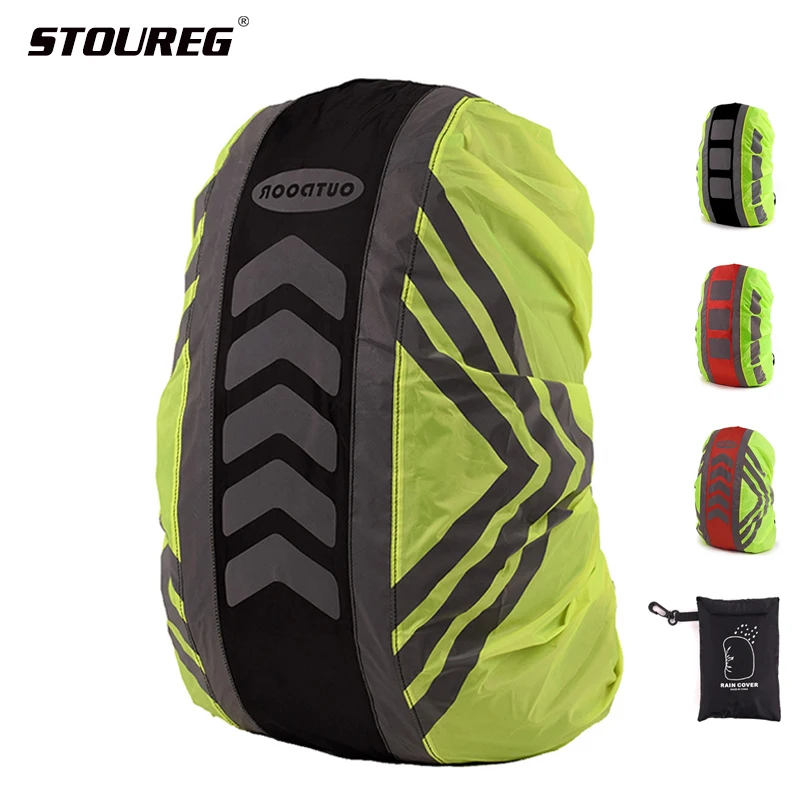 Reflective Rain Cover Backpack 20L 30L 40L 55L Waterproof Sports Bag Outdoor Dustproof Camping Hiking Rucksack Raincover | Спорт и