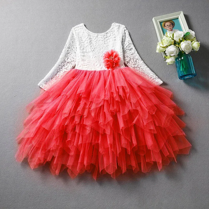 Элегантное кружевное платье принцессы для девочек вечерние платья для малышей платье для девочек праздничные платья принцессы для девочек от 3 до 8 лет - Цвет: DX02-1