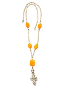 

Necklace beads Yellow cross habesha