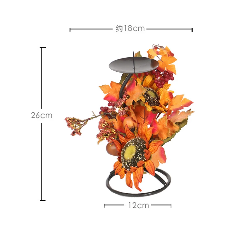 Подсвечник для Хэллоуина, Дня благодарения подсвечник с Искусственный Кленовый лист с изображением подсолнуха для дома украшения