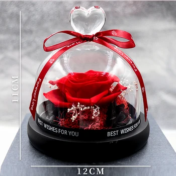 

Beautiful and High Quality Preserved Rose Glass Dome Eternal Rose for Festival Gift