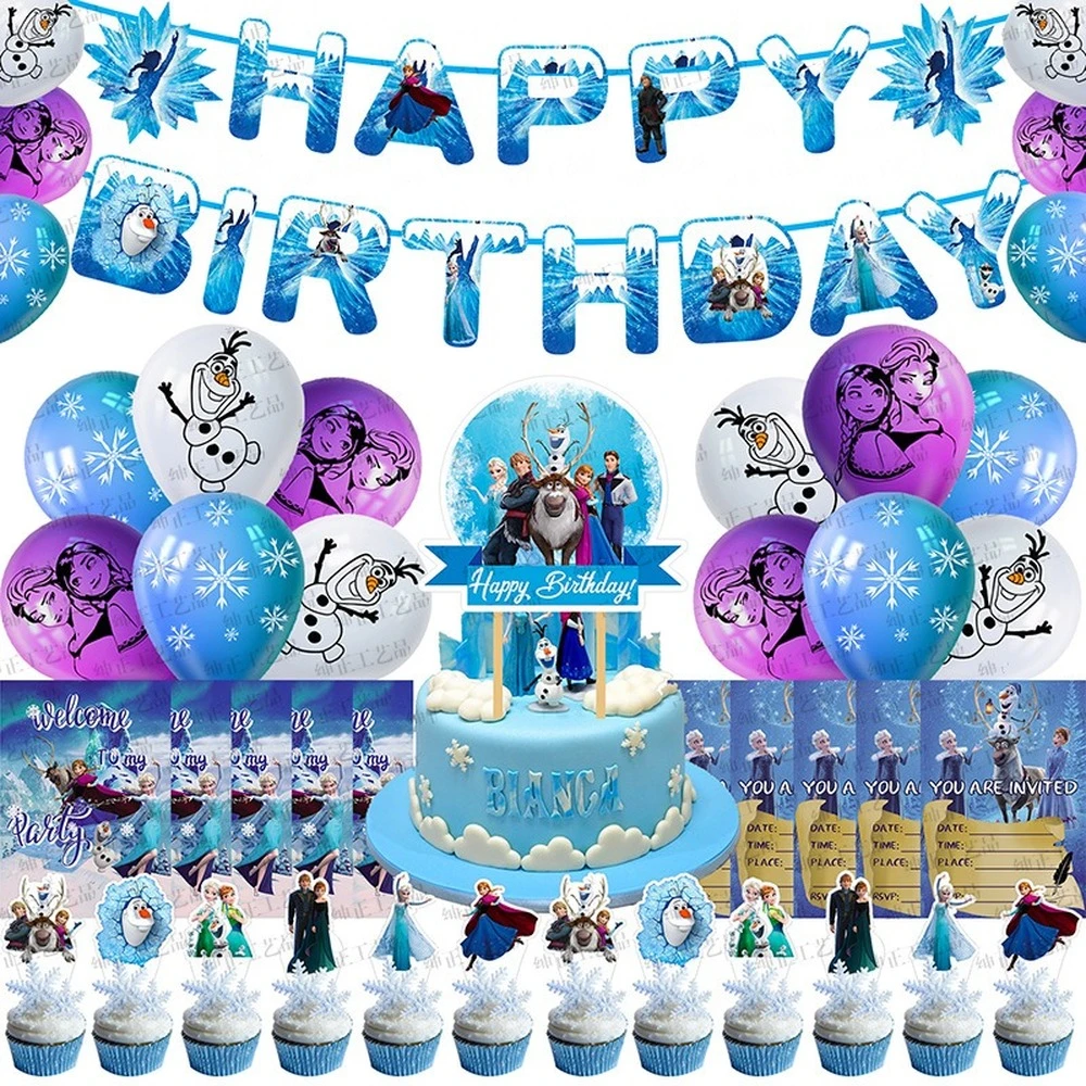 hielo Pez anémona Demonio Disney globos de Frozen 2 para niños, banderines de princesa Aisha, decoraciones  para fiesta de cumpleaños, juguetes para bebés, 1 Juego|Globos y  accesorios| - AliExpress