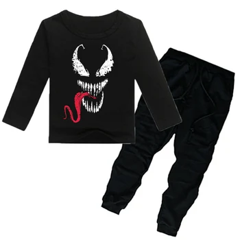 

2020 Baby Girl Christmas Clothes Boys Venom Pattern Tshirt+pants Set Kids Long Sleeve Set Children's Sweatshirts