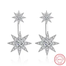 Новейшая мода 925 стерлингового серебра сверкающий кристалл циркония Starlight гвоздик для пирсинга серьги для женщин brincos S-E216