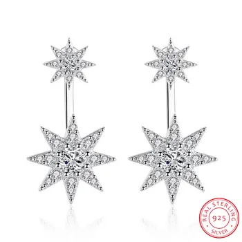 

Newest Fashion 925 Sterling Silver Sparkling Crystal Zirconia Starlight Piercing Stud Earrings For Women brincos S-E216