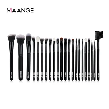 

MAANGE Black Complete Professional Natural Soft hair Makeup Brushes set Foundation Powder Concealer Contour Eyes Blending brush