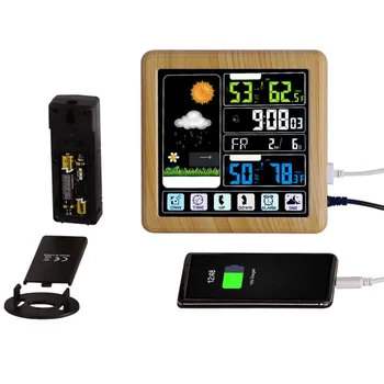 

LCD Digital Full Touch Screen Wireless Weather Station Multi-function Color Screen Indoor and Outdoor Temperature Humidity Meter