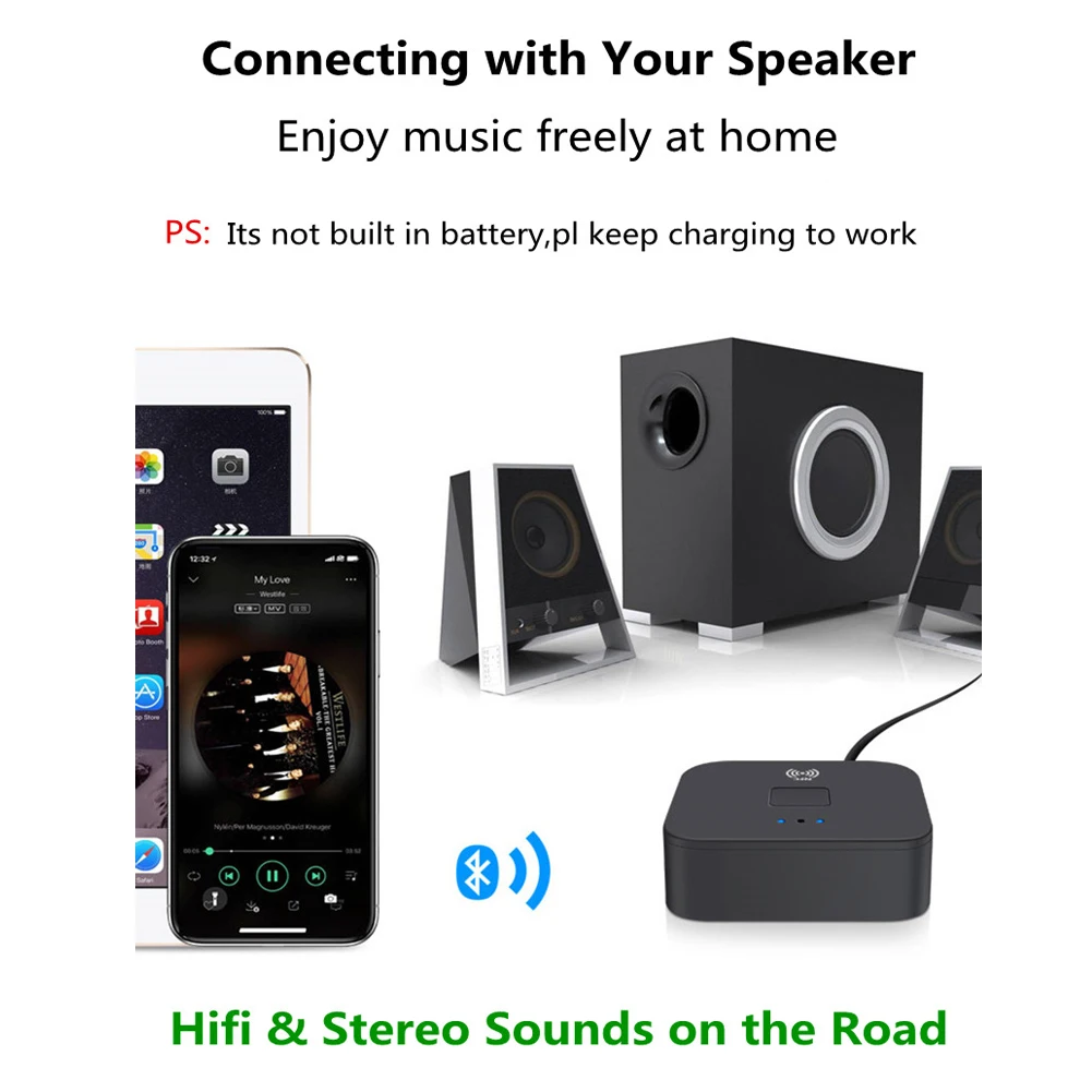 Bluetooth 5,0 приемник 3,5 мм AUX RCA Jack Hifi беспроводной адаптер автоматическое включение/выключение Bluetooth 5,0 4,2 автомобильный аудио приемник