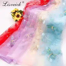 100x130 см разноцветная трехмерная вышивка Стрекоза сетка газ, кружево, ткань diy свадебное платье юбка одежда шитье ремесло